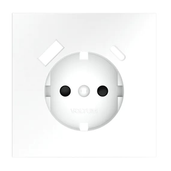 Накладка для розетки с заземлением и защитными шторками, с USB A+C, S70 (белый матовый) vls001002