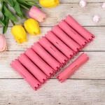 Бигуди пластмассовые-коклюшки 10шт d-2,2см «KUDRI», цвет розовый, (прозрачный пакет с подвесом)