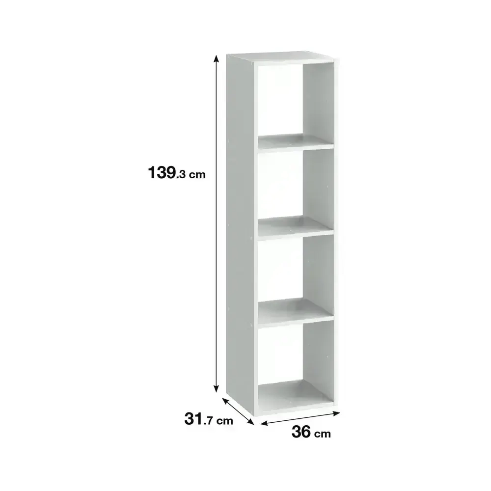 Стеллаж SPACEO KUB 4 секции36x139x31.5 см ЛДСП цвет белый