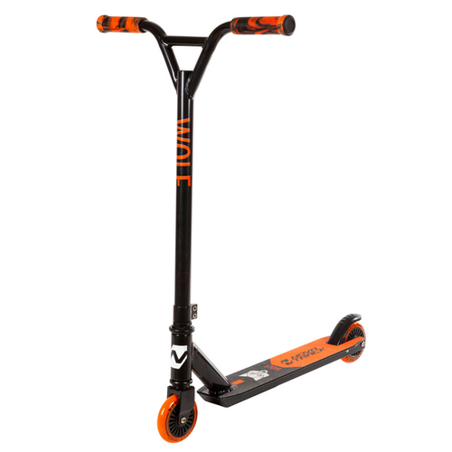Самокат трюковый NOVATRACK WOLF EL, черно-оранжевый