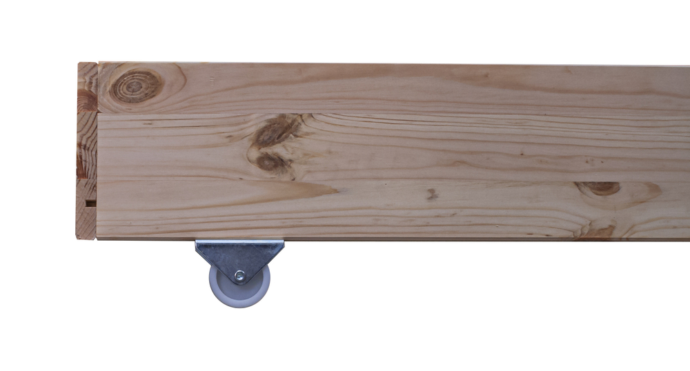 Выдвижной ящик под кровать из сосны, 198х94х19 см, на колесиках, в натуральной отделке