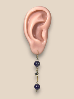 Серьги подвески с аметистом