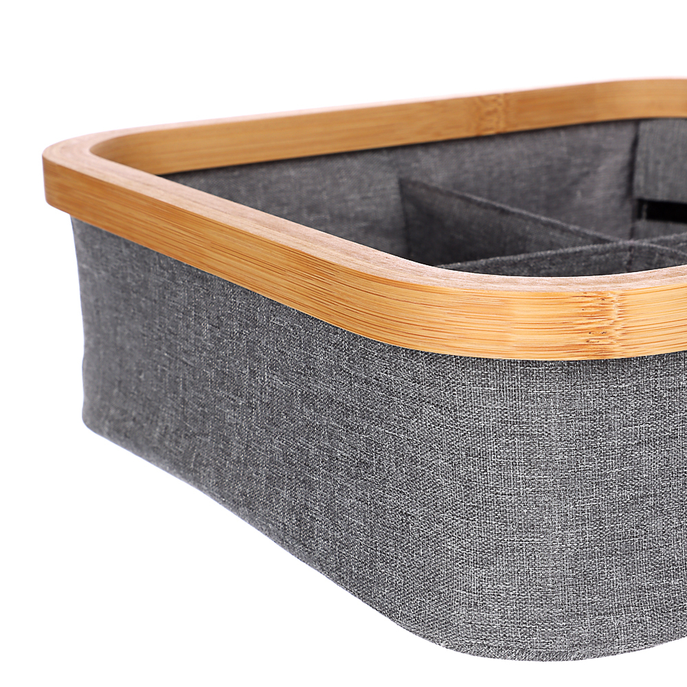 VETTA Корзина для хранения складная Bamboo Eco, 4 отдела, 30x30x9 см, бамбук, полиэстер