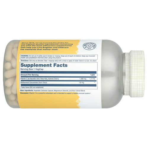 Solaray, Витамин C с концентратом биофлавоноидов, 1000 мг, 250 растительных капсул