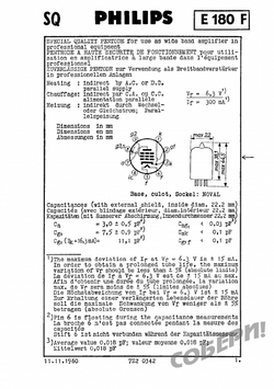 E180F одинарный пентод радиолампа характеристики