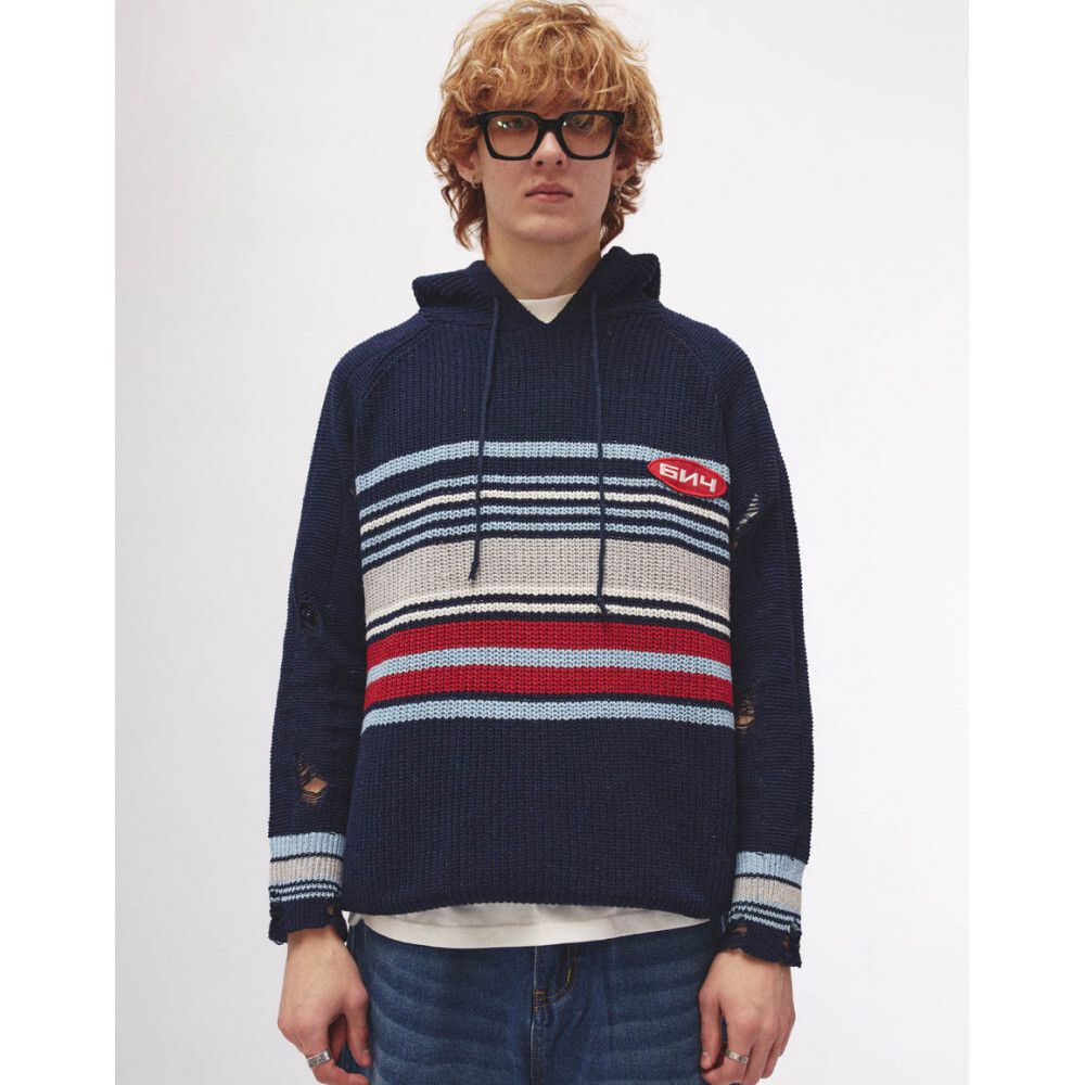 Свитер БИЧ с капюшоном синий