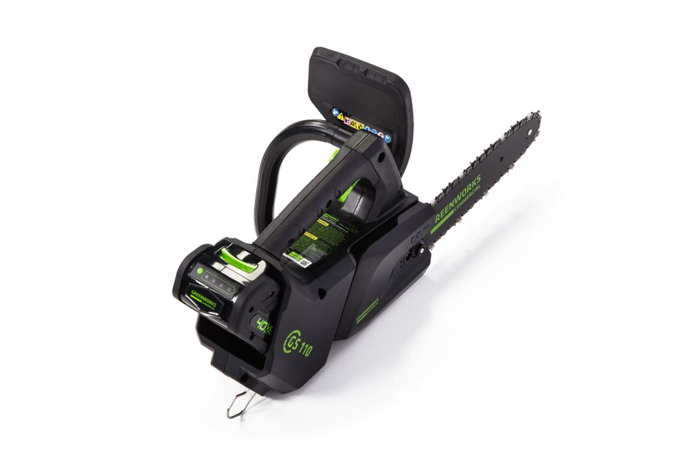 Аккумуляторная цепная пила Greenworks GD40TCSK4, 2003807UB,40v, 25 см, АКБ 4 А·ч и ЗУ