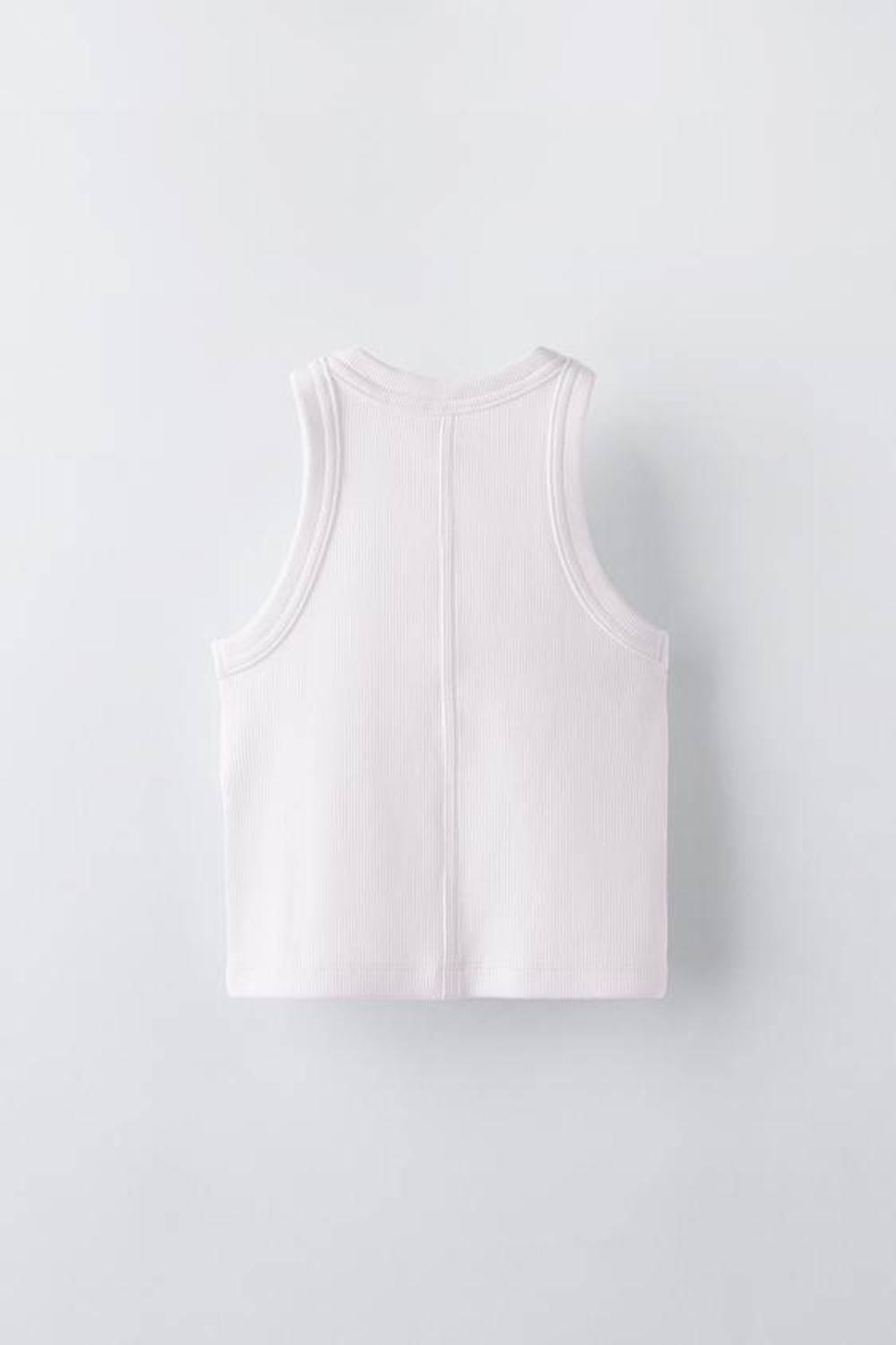 ZARA ТОП В РУБЧИК СО СПИНОЙ-БОРЦОВКОЙ, БЕЛЫЙ