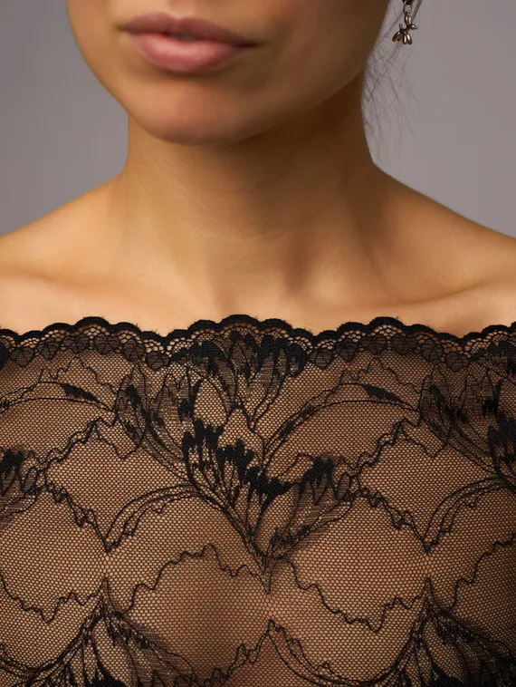 03-293 Кружево эластичное 22 см, черный 170