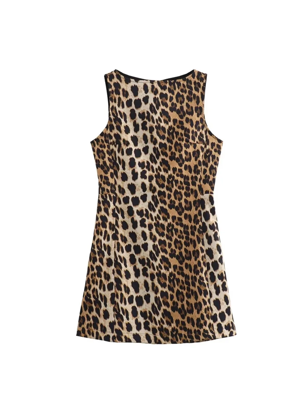 Платье мини леопардовое