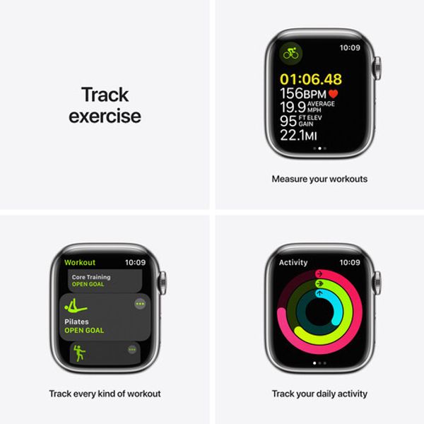 Умные часы Apple Watch Series 7 GPS + Cellular 41mm Stainless Steel with Silver Milanese Loop, миланская петля, серебристый (MKHF3, MKHX3)