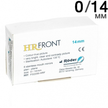 Зеркала HR FRONT, размер 0/14мм, плоское, (упаковка 12шт.), Röder (Германия)