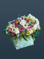 Букет Корзинка плетеная с Гортензией