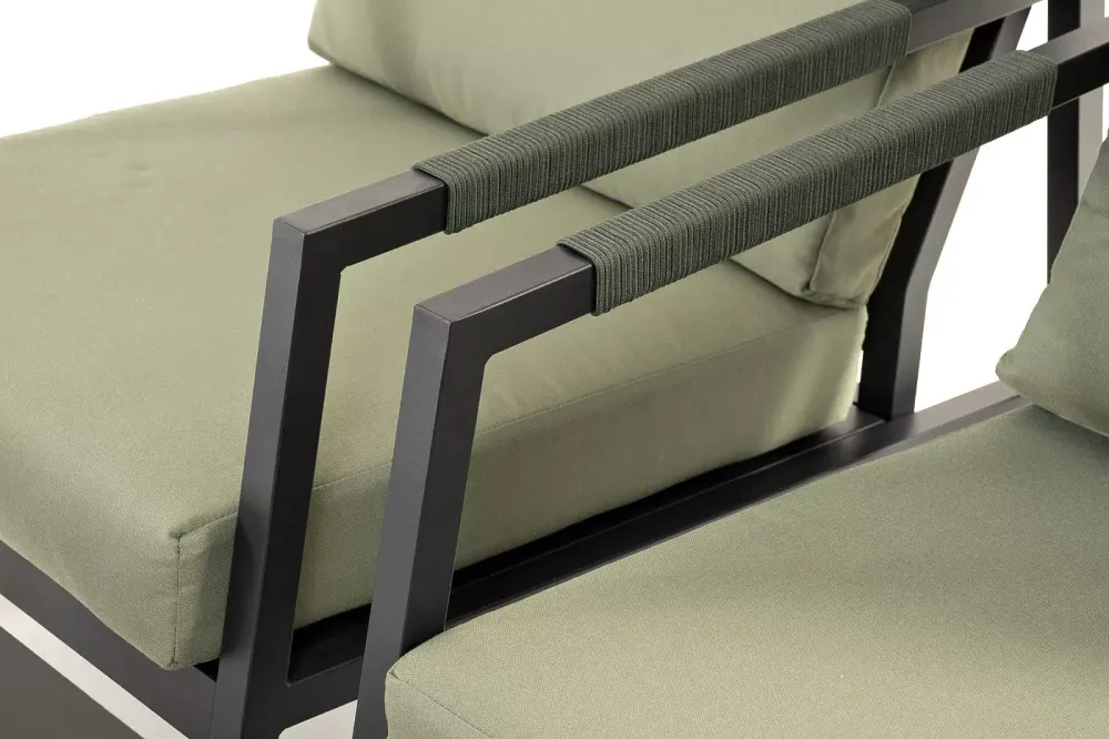 "Лилия" лаунж-зона 4-местная из алюминия, цвет серо-зеленый