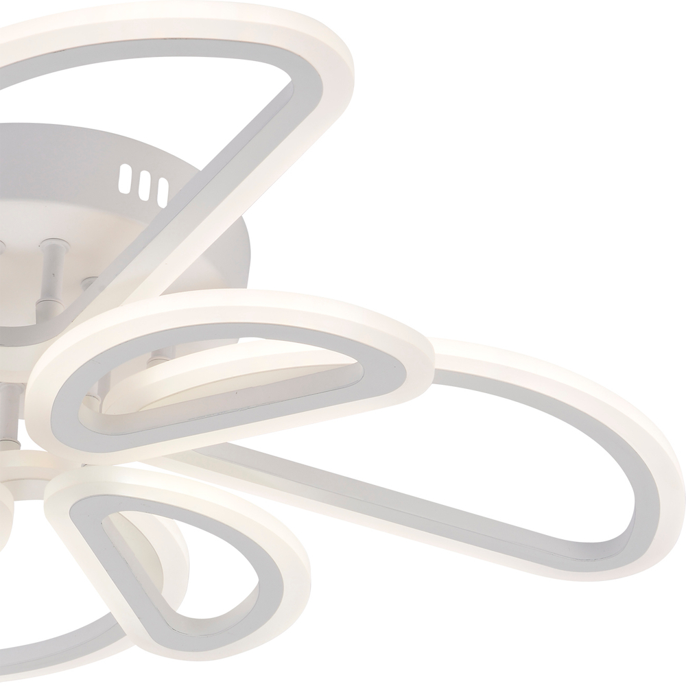 Потолочный светодиодный светильник 82Вт, 7260Лм, 3000-6500К, Ra>80,  плавная регулировка мощности, изменение цветовой температуры, ночник,  металл/акрил, белый