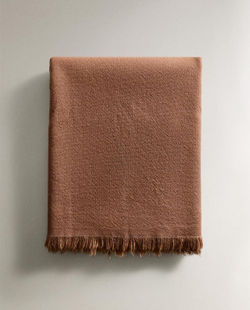 Zara Home - Универсальный плед из льна и хлопка, терракота, 140x190 см