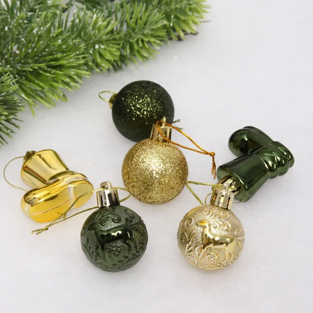 Набор украшений «Волшебное сияние» 4 см (13 предметов),изумруд/золото