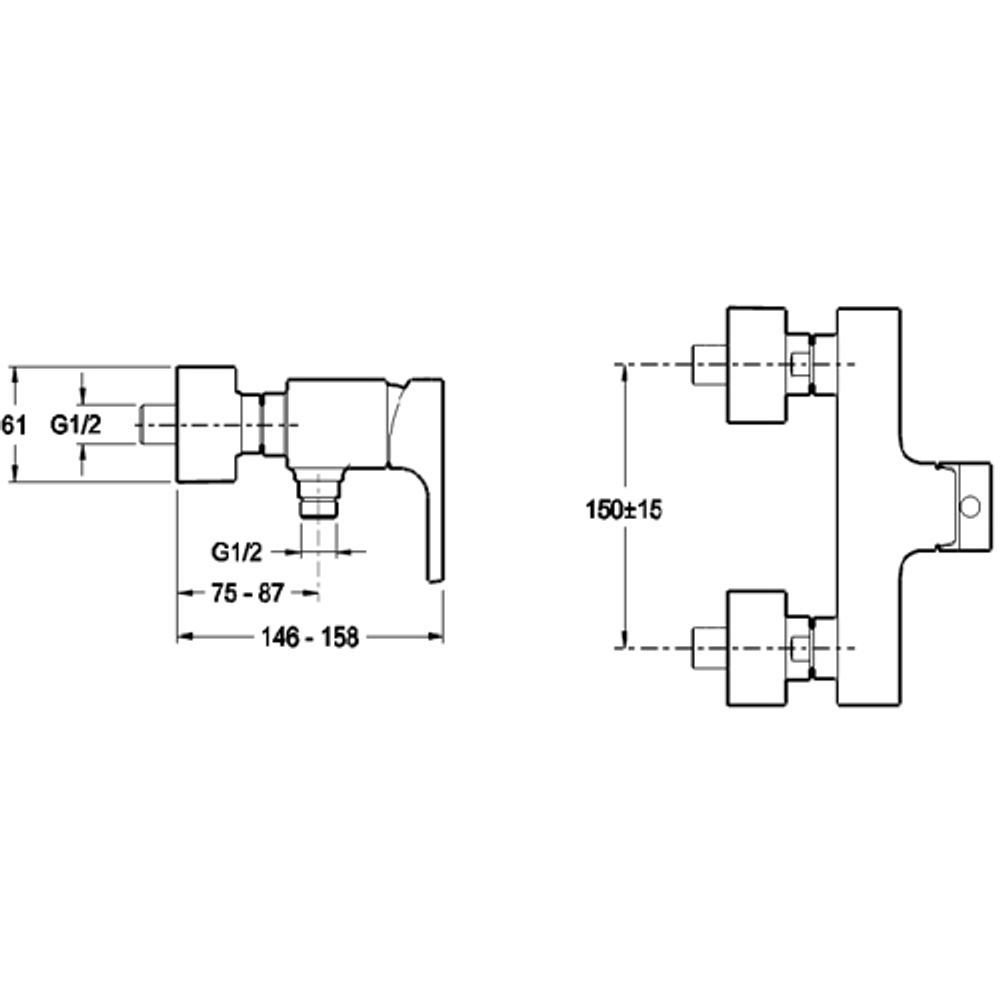 Смеситель для душа Jacob Delafon Strayt E45371-CP схема