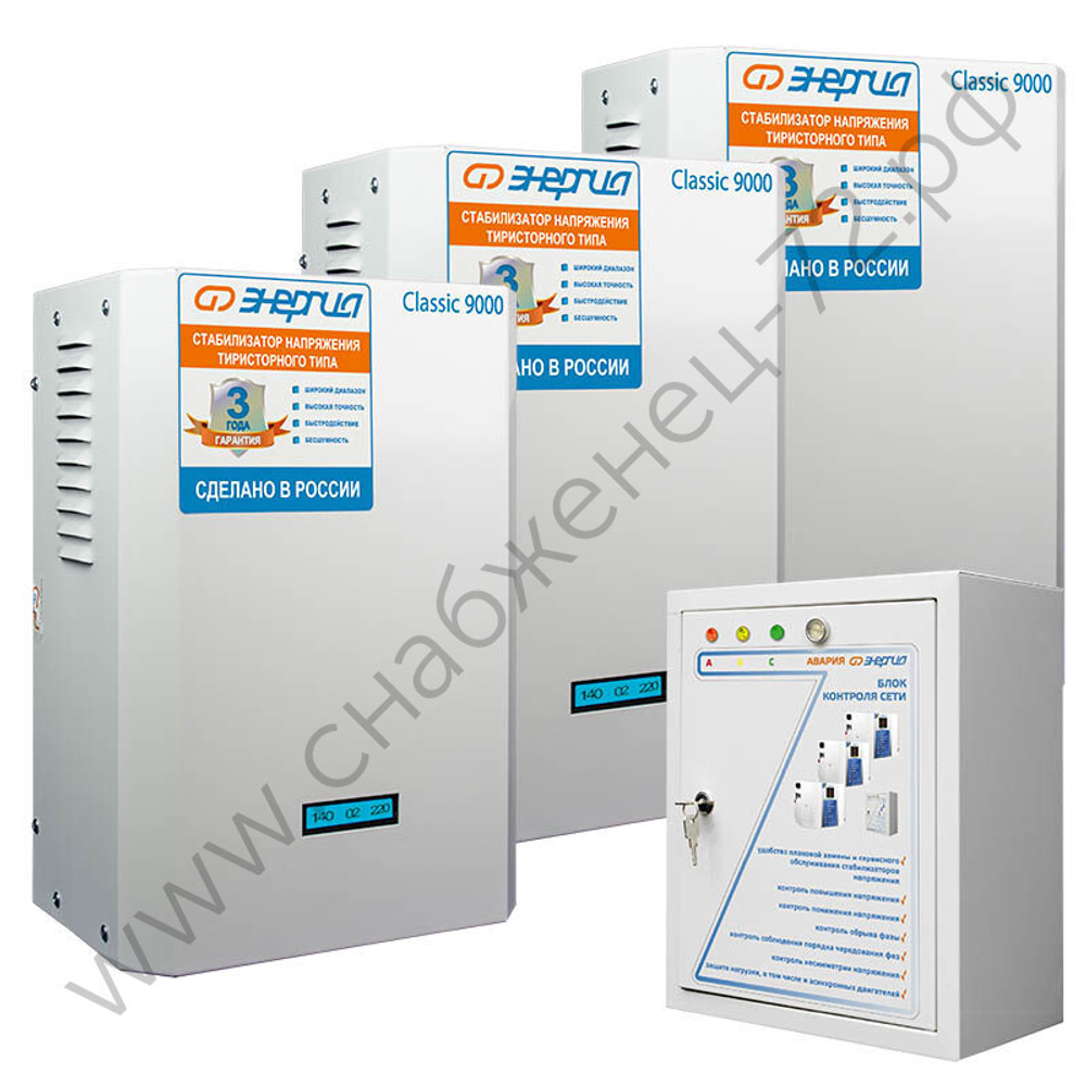Трехфазные комплекты стабилизаторов напряжения Энергия Classic