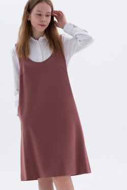 Трикотажный сарафан 3514АЕ, кирпичный #234Ке083514АЕ