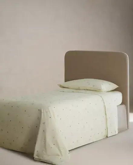 ZARA HOME ДЕТСКАЯ ПРОСТЫНЯ НА РЕЗИНКЕ С МОРСКИМИ МОТИВАМИ, СВЕТЛО-ЗЕЛЕНЫЙ