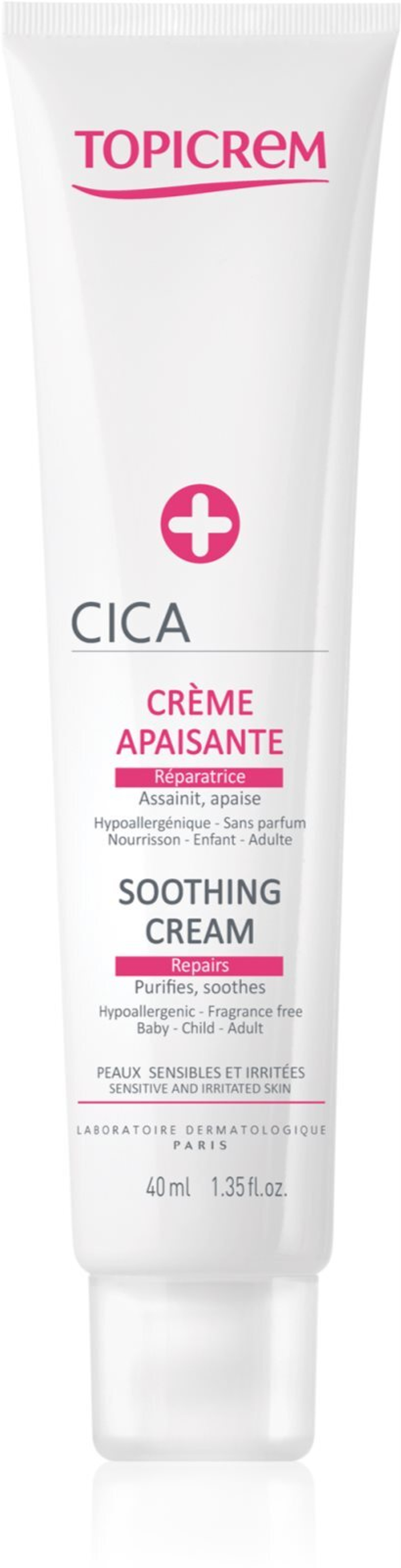 Topicrem CICA Soothing Cream - интенсивно регенерирующий крем для раздраженной кожи /   40  ml  / GTIN 3700281702682