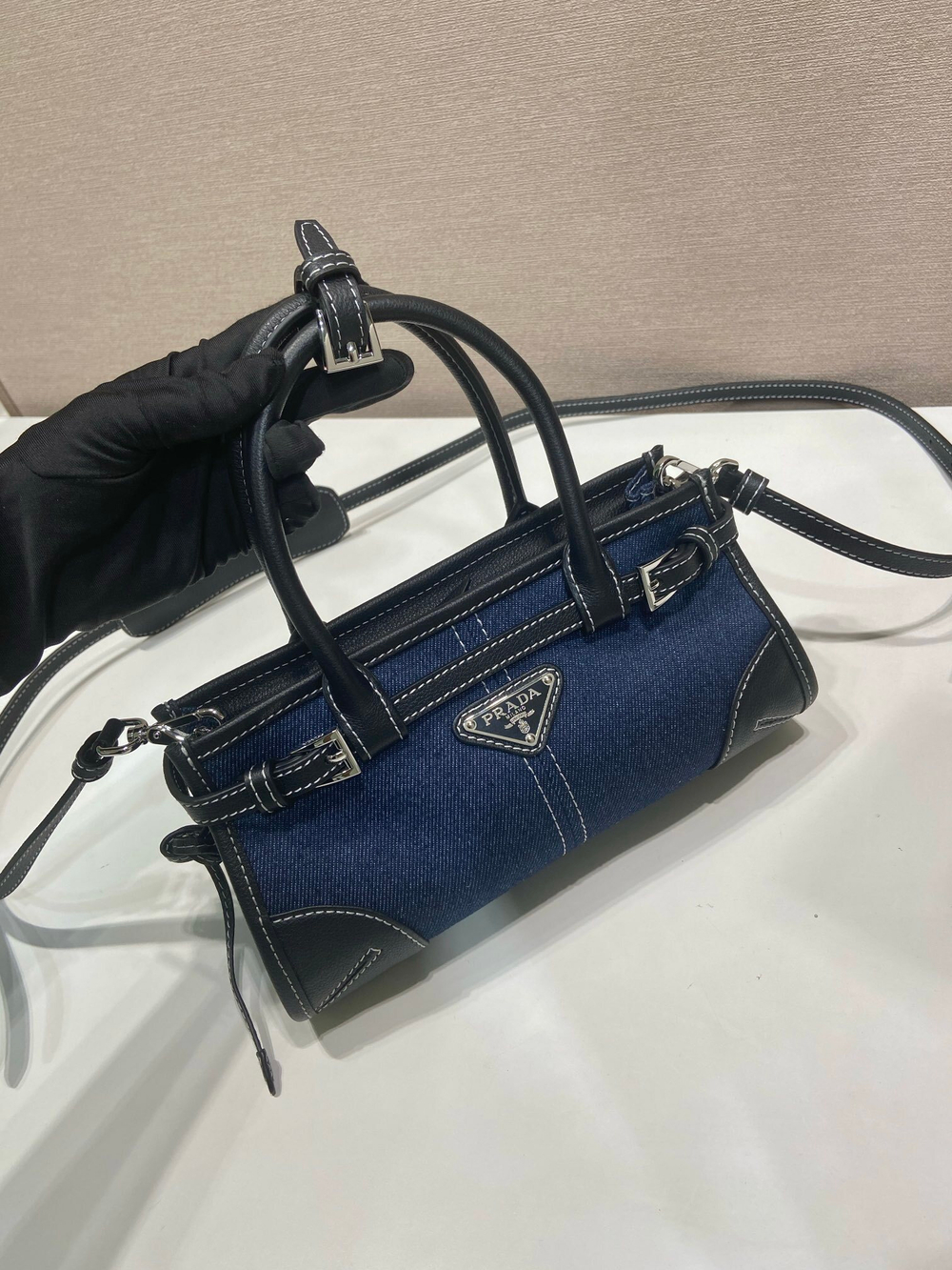 Prada Bonnie Leather Mini Handbag 23 cm