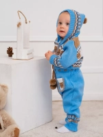 Вязаный комбинезон для новорожденных и малышей на молнии