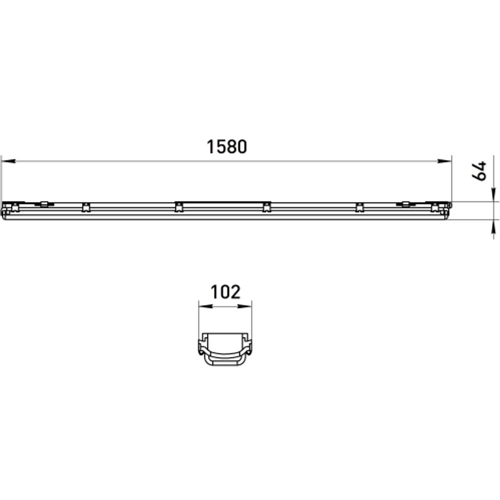 Светильник ЭРА SPP-101-0-002-150 IP65 под 2 светодиодные лампы T8 G13 LED 2x1500 | Линейные IP65 под лампу T8 LED