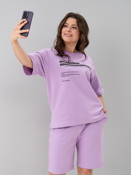 Костюм с шортами КНф-101П/лиловый