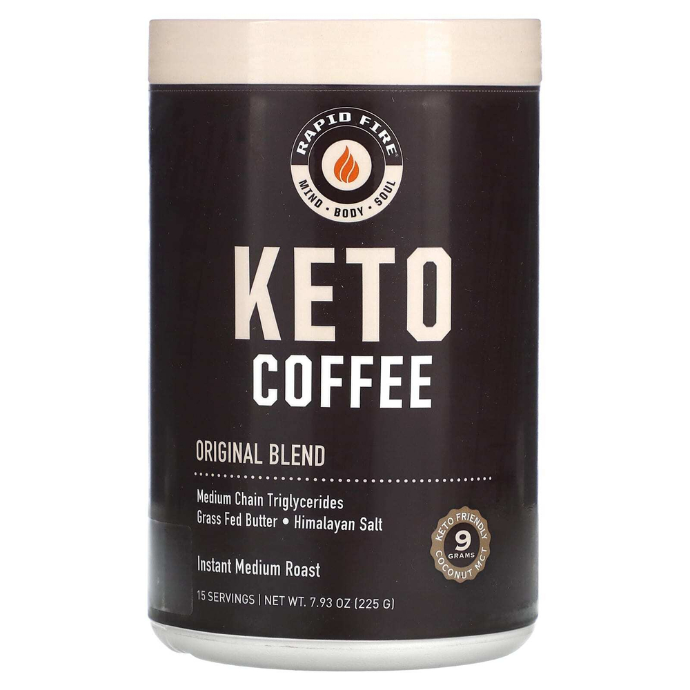 RAPIDFIRE, Keto Coffee, оригинальная смесь, растворимый, средней обжарки, 225 г (7,93 унции)