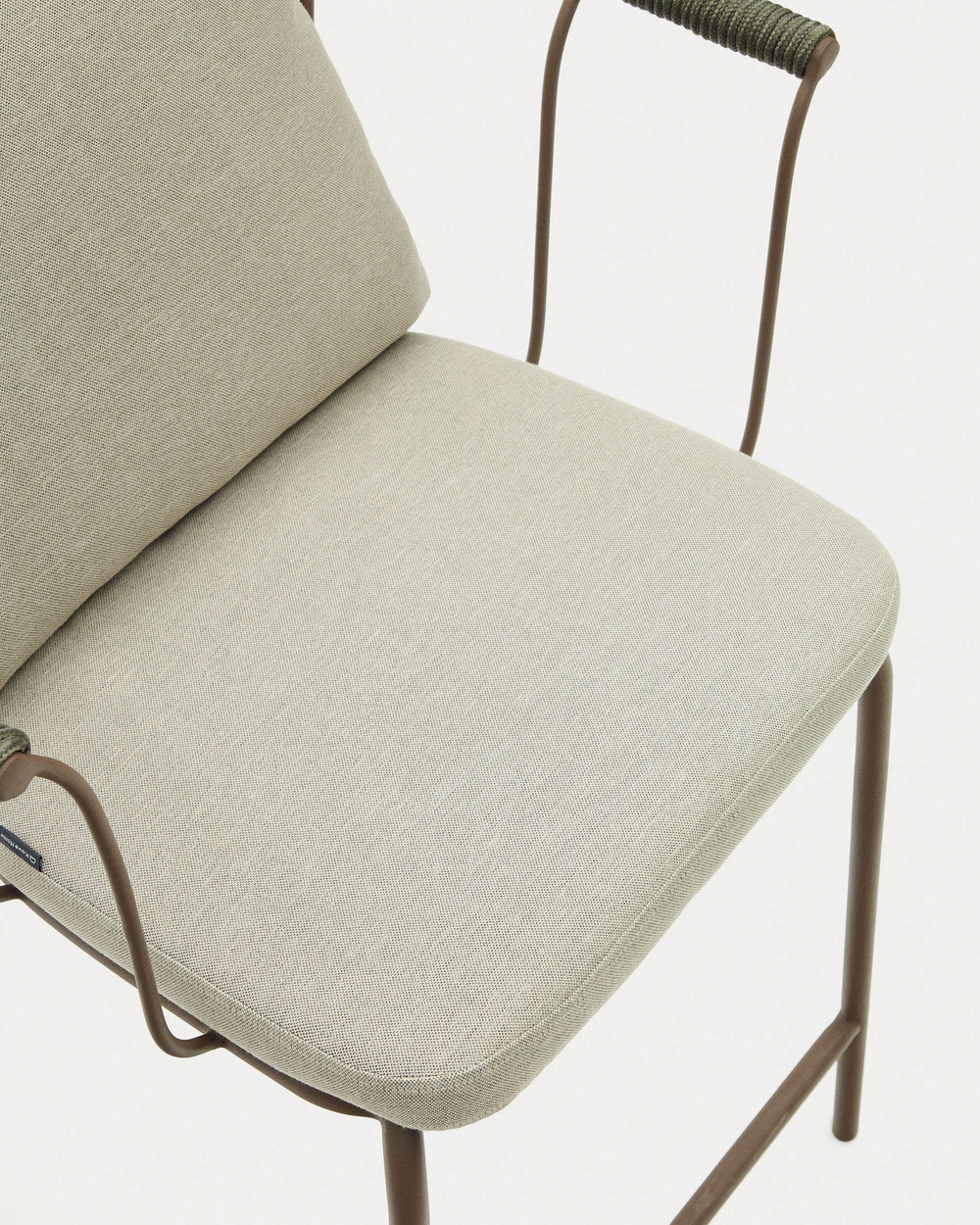 Salguer Барный стул из веревки и стали окрашенный в коричневый цвет