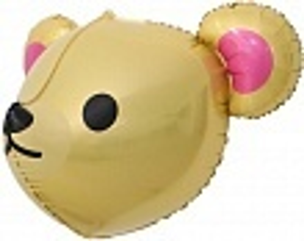 Шар (23""/58 см) Фигура, 3D Голова, Милый медведь, Коричневый, 1 шт. А120