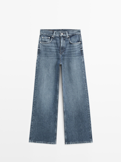 Massimo Dutti Джинсы с широкими штанинами, средне-синий