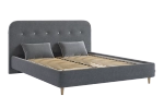 Кровать с основанием Лео 160х200 см (галька (велюр)/графит (велюр)), (графит (велюр)/галька (велюр)), (латте (велюр)/капучино (велюр)), (мята (велюр)/галька (велюр)), (топаз (велюр)/галька (велюр))