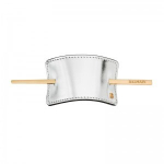 Balmain Hair Couture Заколка из серебряной кожи Genuine Leather Hair Barrette Silver