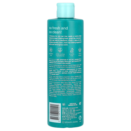 b.fresh, Get It Squeaky Clean, Deep Cleansing Shampoo, For Oily Hair, Lush Lemongrass, 12 fl oz (355 ml)
