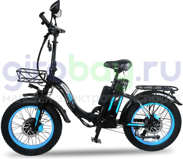 Электровелосипед Minako F11 Pro Dual 48V/20Ah (полный привод) 2025 года - Синий обод фото №2