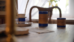 Кружка малая фарфоровая без ручки c берестой и с цитатами Лермонтова. Lermontov forever.