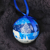 Ёлочный шар "Зимний лес", диаметр 8 см