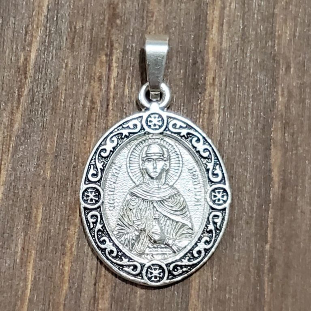 Нательная именная икона святая Иоанна (Яна, Жанна) с серебрением кулон медальон с молитвой