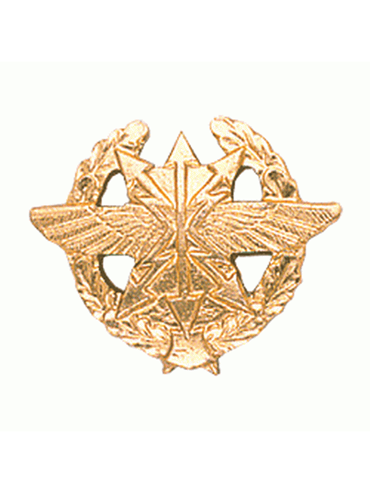 Эмблема петличная Связь старого образца металл золото