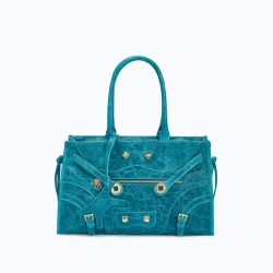 MANC КОЖАНАЯ СУМКА "ZOUZOU", БИРЮЗОВЫЙ