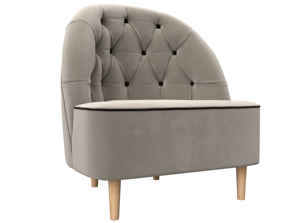 Кресло Амиса, Бежевый\Коричневый, Микровельвет, 110046