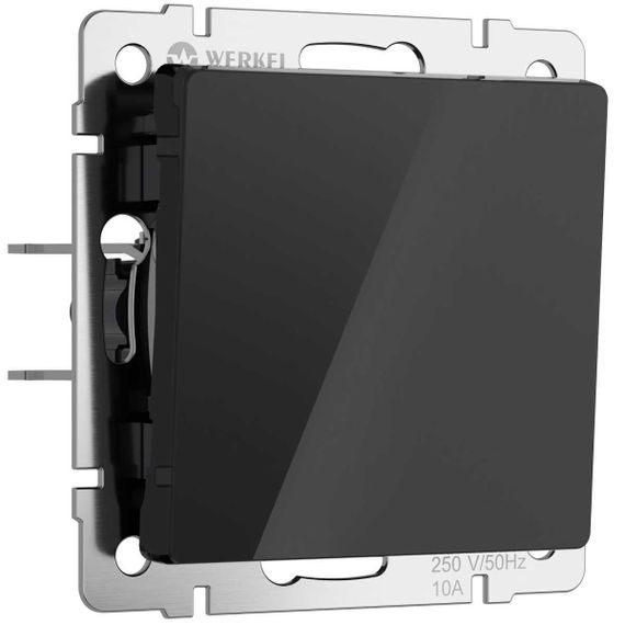 Выключатель Werkel одноклавишный черный акрил W1110048 4690389197598