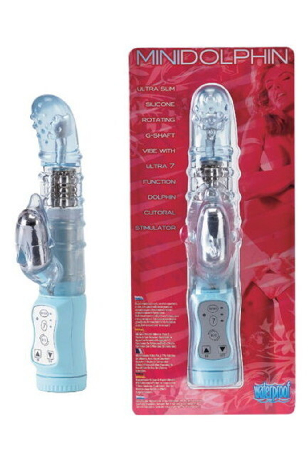 Силиконовый водонепроницаемый вибратор MiniDolphin (Цвет: голубой)