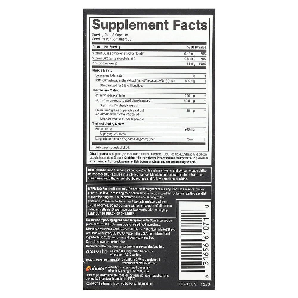 MuscleTech, Alpha Test Thermo XTR`` 90 капсул