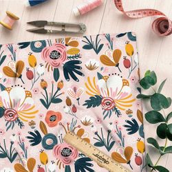 Ткань дюспо яркие цветы