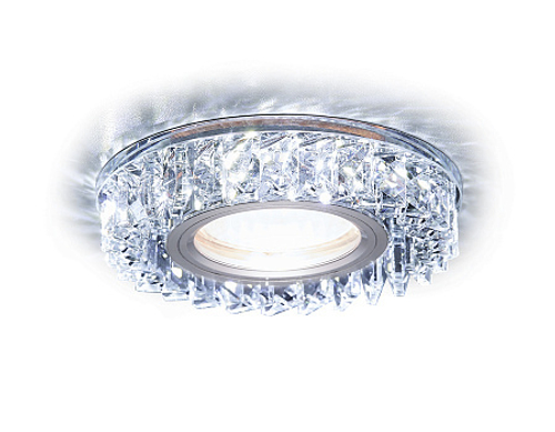 Встраиваемый точечный светильник со светодиодной лентой S255 CH хром/прозрачный хрусталь/MR16+3W(LED WHITE)