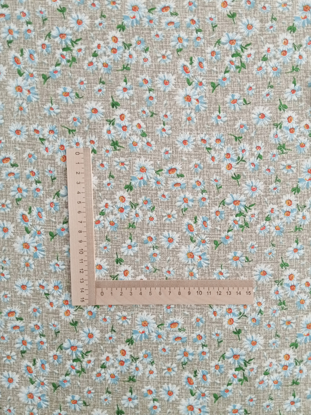 Ткань бязь плательная, рис. "Ромашки", ширина 150 см, арт. 622